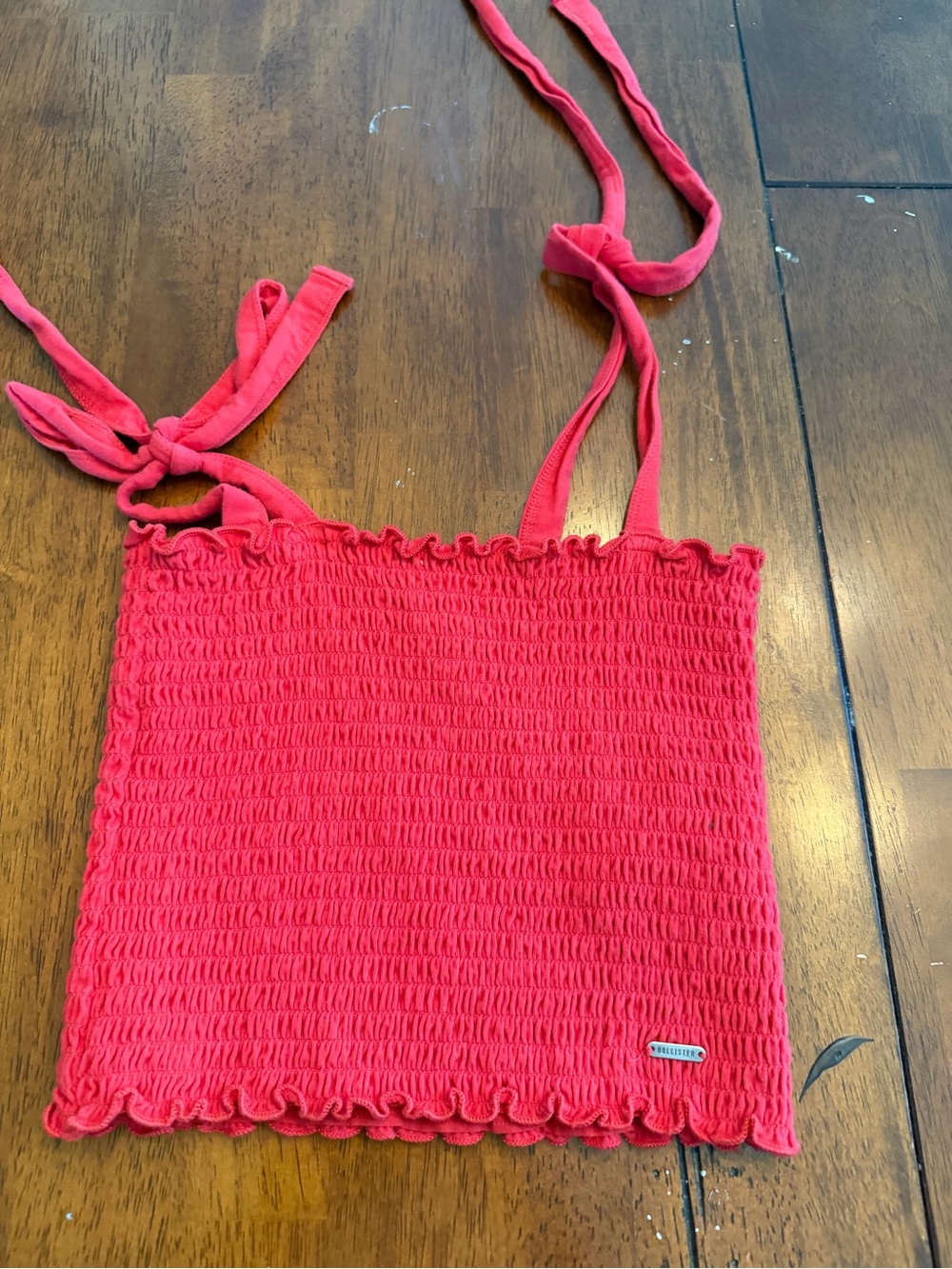 Hollister Pink Smocked Bandeau Tank Top